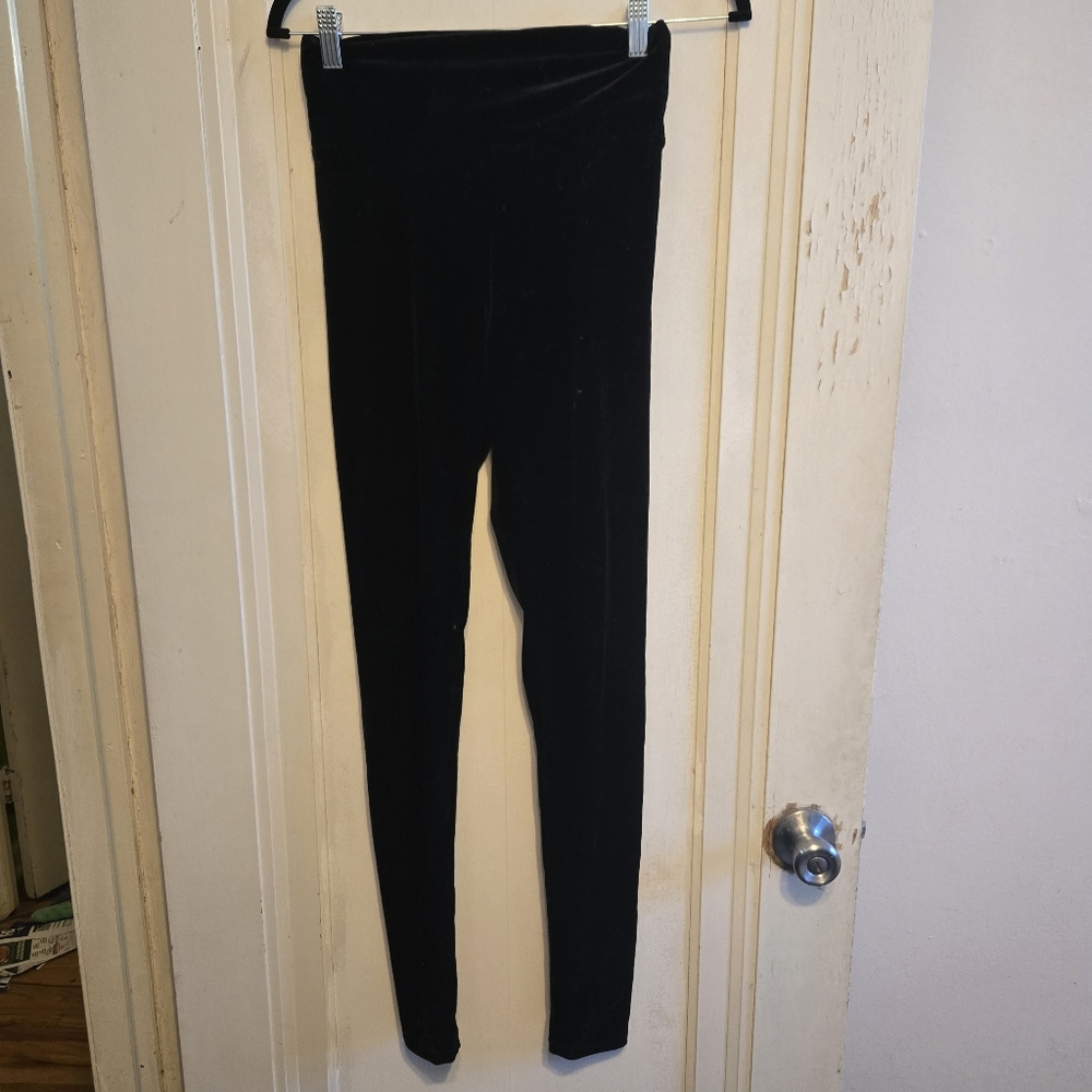 Cemi Ceri Black Velvet Leggings Size Small